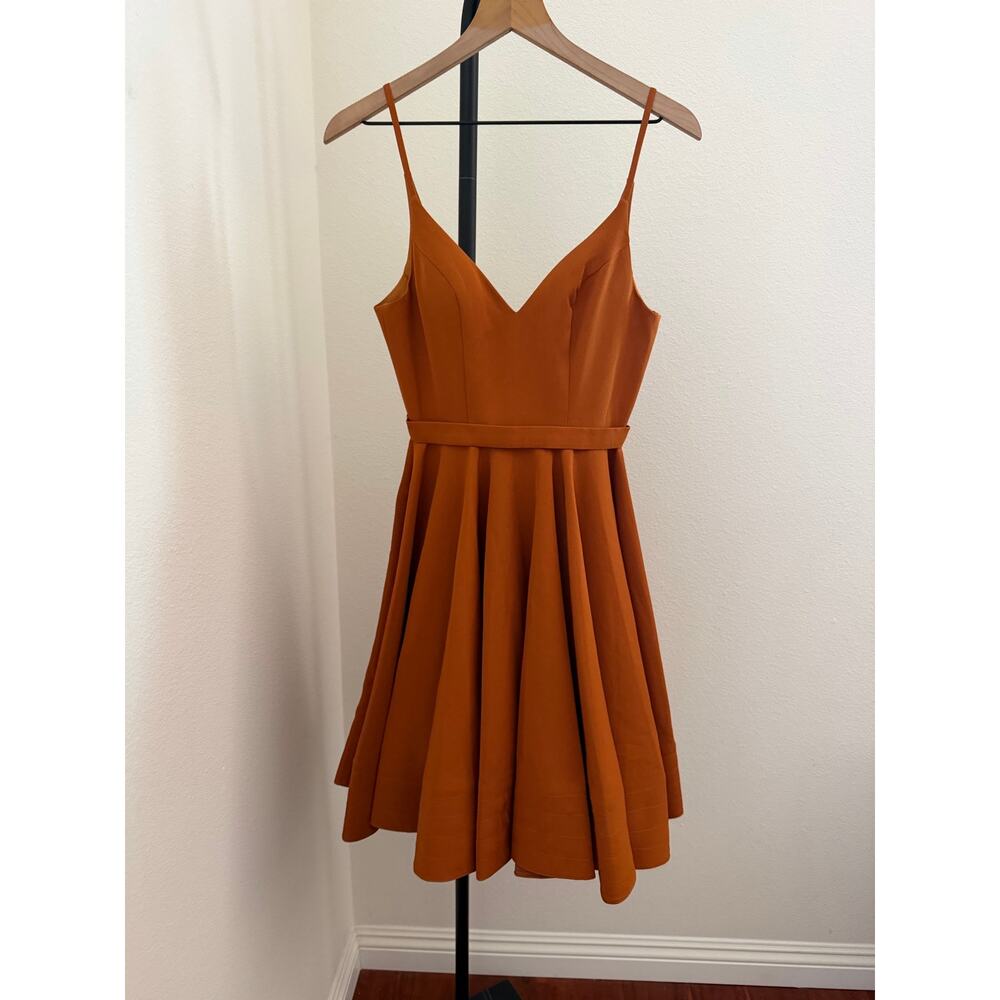 New Mac Duggal caramel 48775 short dress A-line - Picture 4 of 6